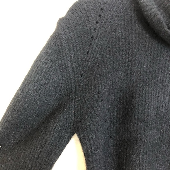 New Topshop Black Roll Neck Turtleneck Knit Chunky Wool Blend Sweater Size 0-2 - Picture 7 of 13